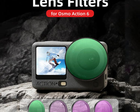 For DJI Osmo Action 6 Sunnylife Camera Lens Filter, Black Mist 1/4, CPL, MCUV, ND8, ND16, ND32, ND64, NIGHT, 3 in 1 Light Shadow, 4 in 1 Mixed Filter, 4 in 1 ND, 6 in 1 Mixed Filter, 8 in 1 Mixed Filter