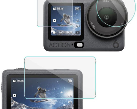 imak Tempered Glass Film with Camera Lens Film, For DJI Osmo Pocket 4, For DJI Osmo Action 6