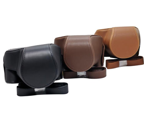 Full Body Vegan Leather Camera Case Bag with Strap, For Canon PowerShot SX50 HS