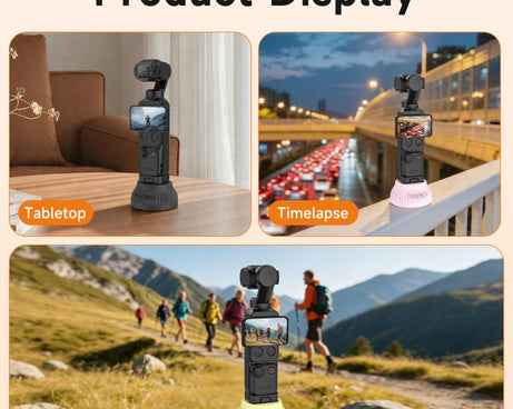 For DJI Osmo Pocket 4 / 3 Sunnylife Silicone Stand Base Car Center Console Base Desktop Stabilizer Supporting Holder, Car Base, Tabletop Base