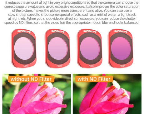 For DJI OSMO Pocket 3 Sunnylife Camera Lens Magnetic Metal Filter, MCUV, CPL, ND8, ND16, ND32, ND64, Black Mist 1/4, 3 in 1 Shadow Filter Set, 3 in 1 Portrait Filter Set, 3 in 1 CPL ND8/16, 3 in 1 Protective Filter Set, 4 in 1 ND8/16/32/64             ...
