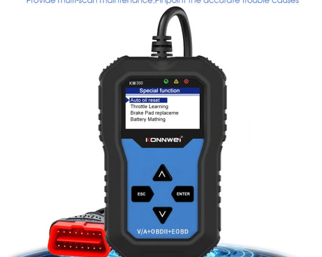 KONNWEI KW350 OBDII 12V Car Diagnostics Detector Scanner with 2 inch Black And White Display Screen V007 for Audi / Volkswagen, KW350