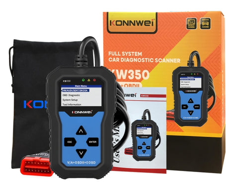 KONNWEI KW350 OBDII 12V Car Diagnostics Detector Scanner with 2 inch Black And White Display Screen V007 for Audi / Volkswagen, KW350