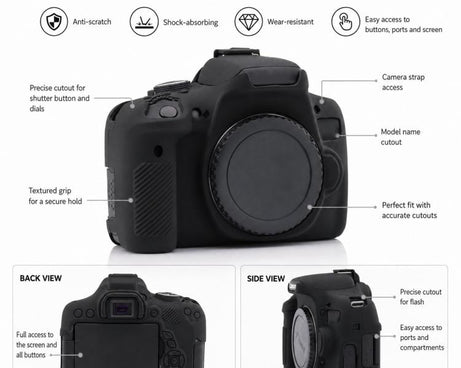 Soft Silicone Camera Protective Case, For Canon EOS 750D