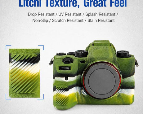 Litchi Texture Soft Silicone Camera Protective Case, For Sony ILCE-1 / A1 / Alpha 1