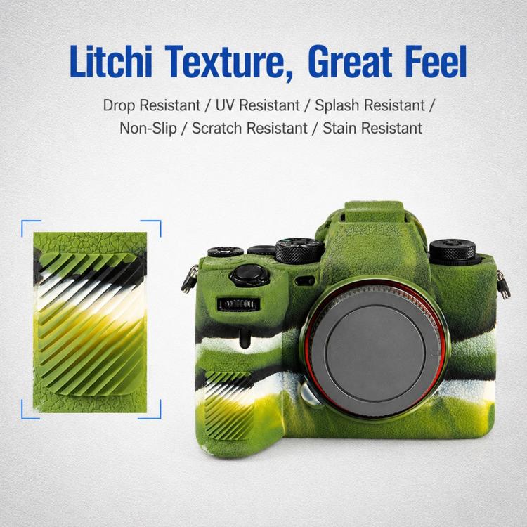 Litchi Texture Soft Silicone Camera Protective Case, For Sony ILCE-1 / A1 / Alpha 1