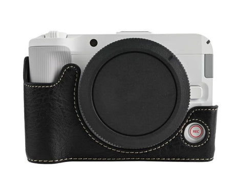 Litchi Texture Vegan Leather Camera Half Case Base, For Canon EOS R50 V