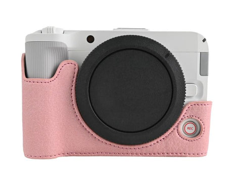 Litchi Texture Vegan Leather Camera Half Case Base, For Canon EOS R50 V