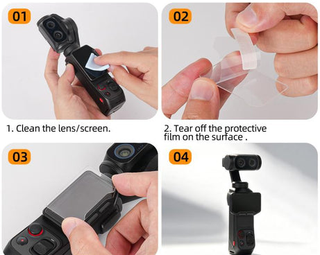 Sunnylife Lens Screen Protector Tempered Glass Film, For Insta360 Luna Ultra