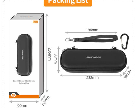 Sunnylife Colorful Protective Organizer Standard Combo Bag, For Insta360 Luna Ultra