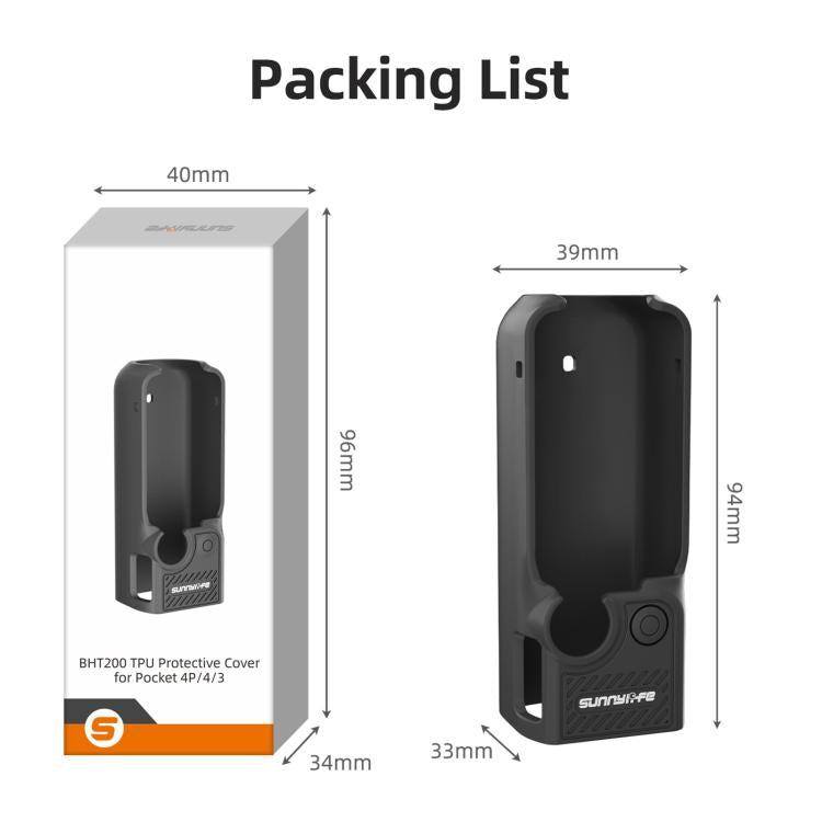 Sunnylife TPU Soft Protective Cover Action Camera Cover, For DJI Osmo Pocket 4P / 4 / 3