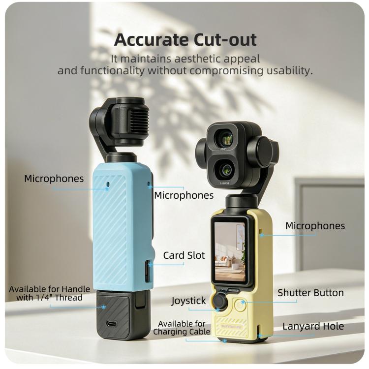 Sunnylife TPU Soft Protective Cover Action Camera Cover, For DJI Osmo Pocket 4P / 4 / 3