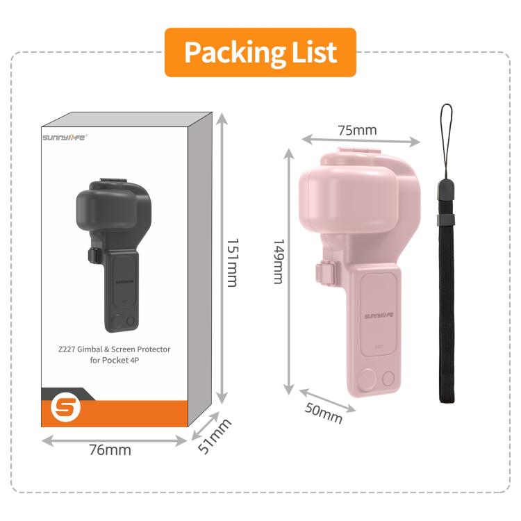 Sunnylife Integrated Gimbal Cover Camera Protector Screen Protective Cover, For DJI Osmo Pocket 4P