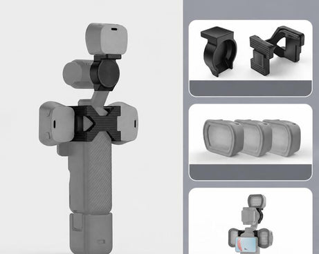 For DJI Osmo Pocket 3 NEEWER Fill Light Magnetic Holder Action Camera Portable Light, Single Light with Mount, Dual Light with Mount, Triple Light with Mount, Fill Light Filter Kit, Dual Light Kit, Black Single Light with Mount                         ...
