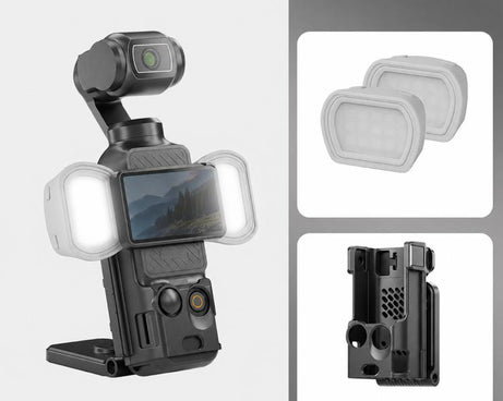 For DJI Osmo Pocket 3 NEEWER Fill Light Magnetic Holder Action Camera Portable Light, Single Light with Mount, Dual Light with Mount, Triple Light with Mount, Fill Light Filter Kit, Dual Light Kit, Black Single Light with Mount                         ...