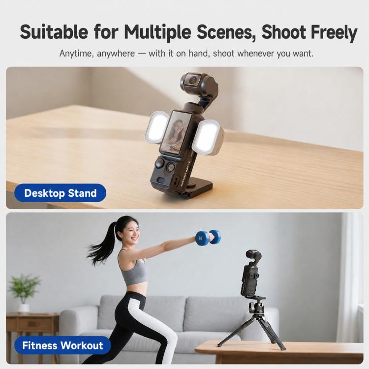For DJI Osmo Pocket 3 NEEWER Fill Light Magnetic Holder Action Camera Portable Light, Single Light with Mount, Dual Light with Mount, Triple Light with Mount, Fill Light Filter Kit, Dual Light Kit, Black Single Light with Mount                         ...