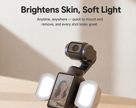 For DJI Osmo Pocket 3 NEEWER Fill Light Magnetic Holder Action Camera Portable Light, Single Light with Mount, Dual Light with Mount, Triple Light with Mount, Fill Light Filter Kit, Dual Light Kit, Black Single Light with Mount                         ...