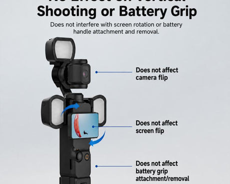 For DJI Osmo Pocket 3 NEEWER Fill Light Magnetic Holder Action Camera Portable Light, Single Light with Mount, Dual Light with Mount, Triple Light with Mount, Fill Light Filter Kit, Dual Light Kit, Black Single Light with Mount                         ...