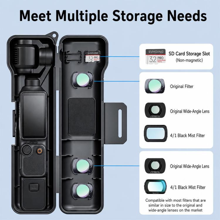 NEEWER Full-coverage Gimbal Protective Cover with Storage Slots, For DJI Osmo Pocket 4 / 3