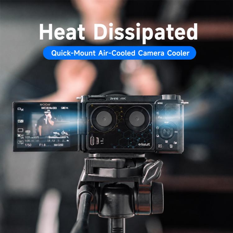 Camera Cooling Fan for Sony A7M4 / ZVE1 / A6700 / A7C2, ZV-E10 / ZV1 / A7C / FX3, Canon 70D / R6 / R6 Mark II / R7, Fuji X-T4 / X-S10