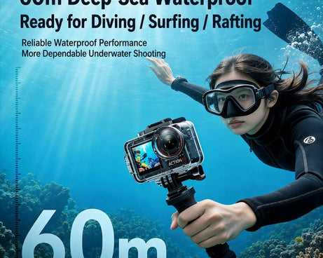 Waterproof Housing 60m Underwater Cameras Cover, For DJI Osmo Action 6, For DJI Osmo Action 5 Pro / 4 / 3
