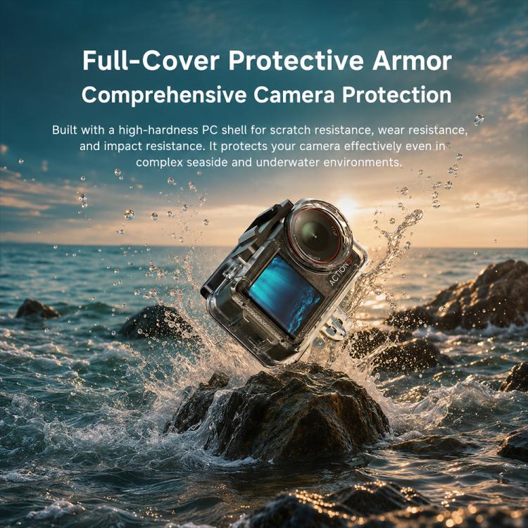 Waterproof Housing 60m Underwater Cameras Cover with Buoyancy Bar, For DJI Osmo Action 6, For DJI Osmo Action 5 Pro / 4 / 3
