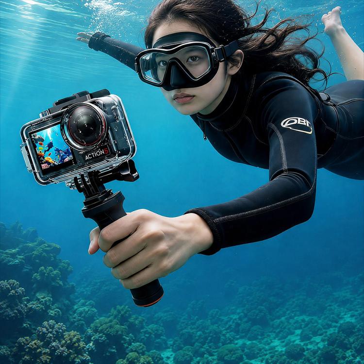Waterproof Housing 60m Underwater Cameras Cover with Buoyancy Bar, For DJI Osmo Action 6, For DJI Osmo Action 5 Pro / 4 / 3