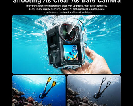 Waterproof Housing 60m Underwater Cameras Cover with Buoyancy Bar, For DJI Osmo Action 6, For DJI Osmo Action 5 Pro / 4 / 3