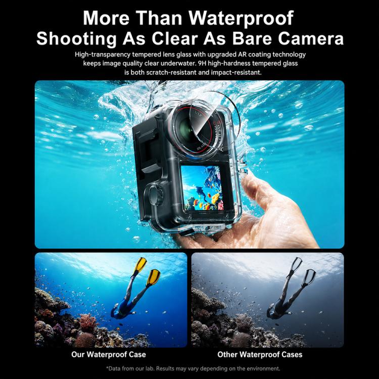 Waterproof Housing 60m Underwater Cameras Cover with Buoyancy Bar, For DJI Osmo Action 6, For DJI Osmo Action 5 Pro / 4 / 3