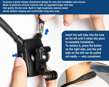 For Insta360 Luna Ultra Quick Release Magnetic Neck Mount, Neck Mount, Neck Mount + Fixed Strap