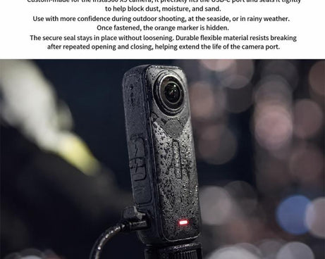 USB Charging Port Side Cover Silicone Battery Cover, For Insta360 X5