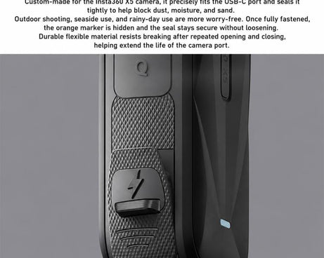 USB Charging Port Side Cover Silicone Battery Cover, For Insta360 X5
