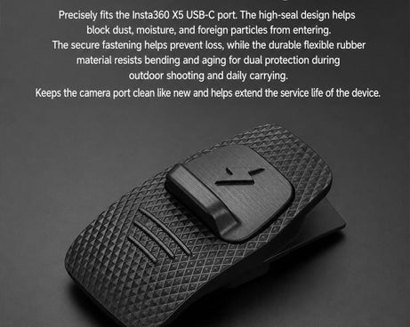 USB Charging Port Side Cover Silicone Battery Cover, For Insta360 X5