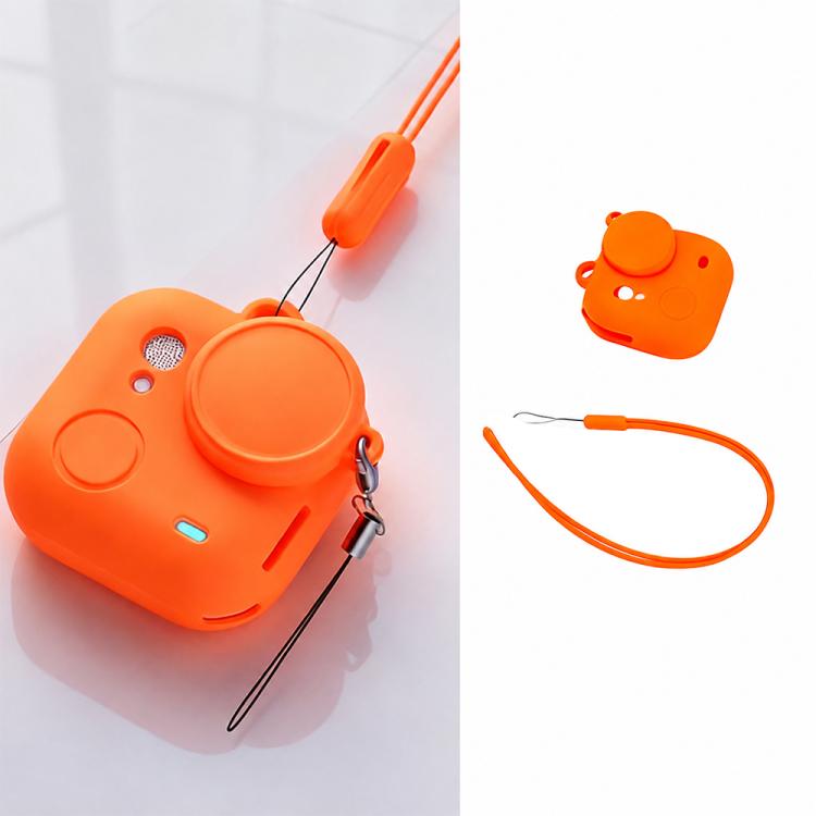Silicone Protective Full-Body Camera Cover with Neck Strap and Lens Anti-Loss Strap, For Insta360 Go Ultra
