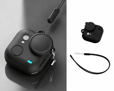 Silicone Protective Full-Body Camera Cover with Neck Strap and Lens Anti-Loss Strap, For Insta360 Go Ultra