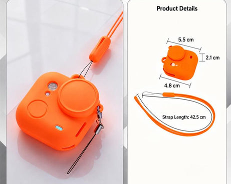 Silicone Protective Full-Body Camera Cover with Neck Strap and Lens Anti-Loss Strap, For Insta360 Go Ultra