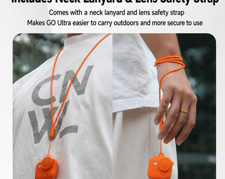 Silicone Protective Full-Body Camera Cover with Neck Strap and Lens Anti-Loss Strap, For Insta360 Go Ultra