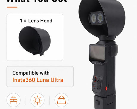 Lens Hood Anti-Glare Lens Shield Scratch-Resistant Protective Cover, For Insta360 Luna Ultra