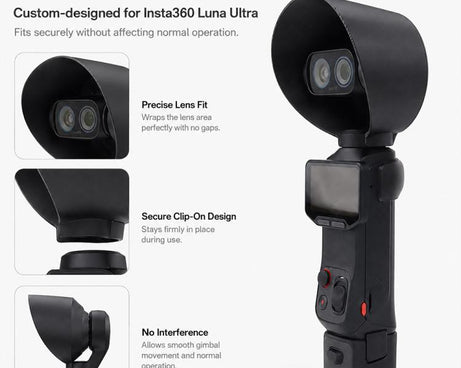 Lens Hood Anti-Glare Lens Shield Scratch-Resistant Protective Cover, For Insta360 Luna Ultra