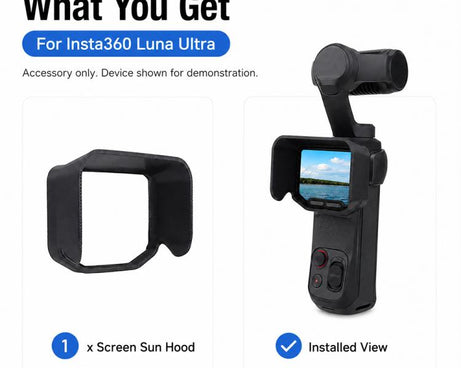 Screen Sun Hood Anti-Glare Screen Shield Protective Cover, For Insta360 Luna Ultra