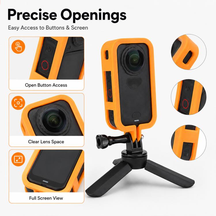Camera Protective Frame with 1/4 Screw Mount, For Insta360 X6