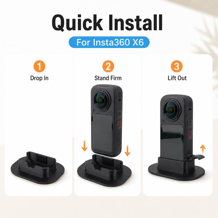 Extra-large Quick-Release Camera Desktop Non-Slip Base Mount, For Insta360 X6