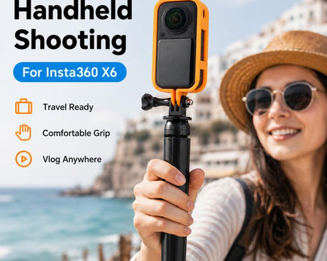 Camera Protective Frame with 1/4 Screw Mount & Cold Shoe, For Insta360 X6