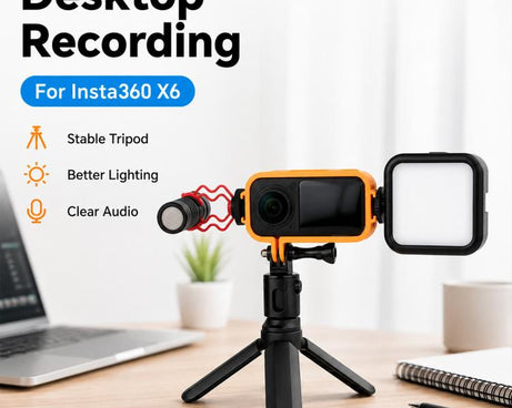 Camera Protective Frame with 1/4 Screw Mount & Cold Shoe, For Insta360 X6