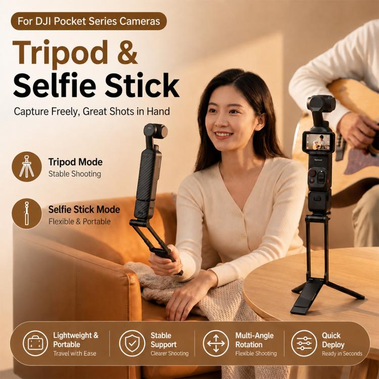 Magnetic Quick-Release Selfie Stick Tripod, For DJI Osmo Pocket 4P /4 / 3