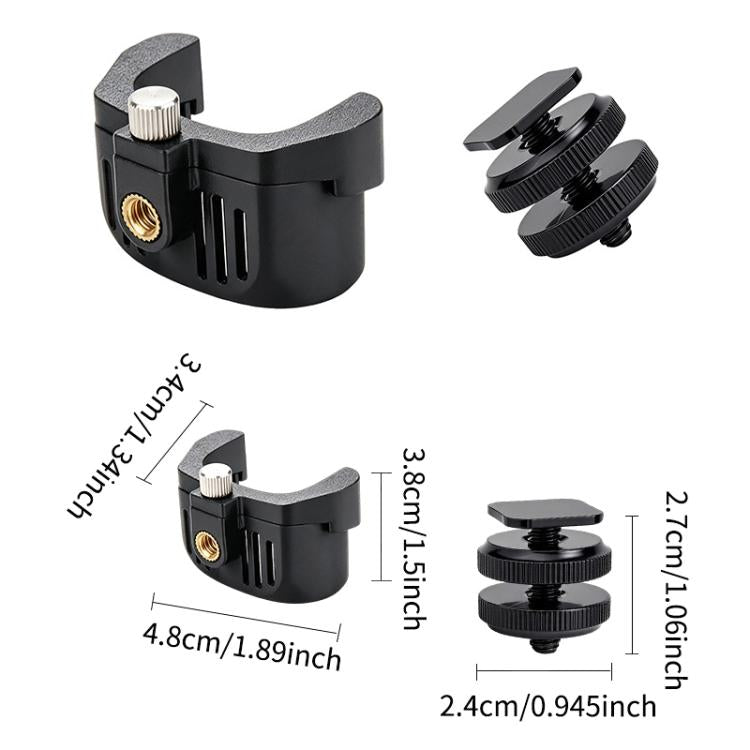 Multi-functional Expansion Bracket with 1/4 Screw Hole & Cold Shoe Adapter, For Insta360 Luna Ultra