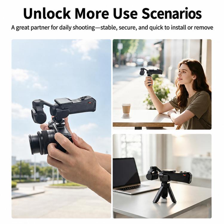 Multi-functional Expansion Bracket with 1/4 Screw Hole & Cold Shoe Adapter, For Insta360 Luna Ultra