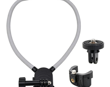 Lazy Neck Bracket POV View Mount with 1/4 Screw Hole & Dual-Prong Mount, For Insta360 Luna Ultra