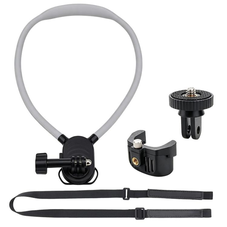 Lazy Neck Bracket POV View Mount with 1/4 Screw Hole & Dual-Prong Mount, For Insta360 Luna Ultra
