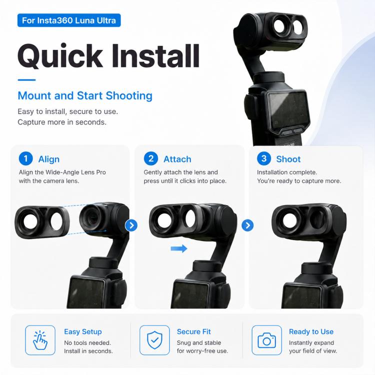 Wide Angle Lens Filter, For Insta360 Luna Ultra